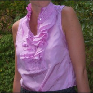 J.Crew Frances silk top in misty lavender